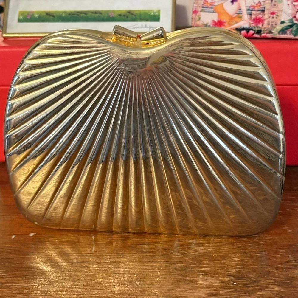 Vintage Saks Fifth Avenue Gold Shell Clutch